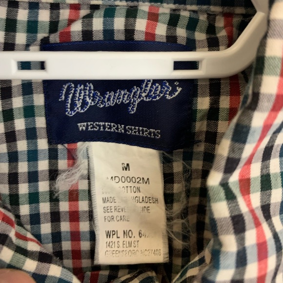 Wrangler Western Shirts M/L Plaid Longsleeve - Picture 5 of 5
